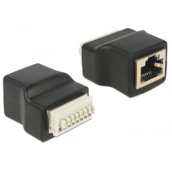 Delock Adapter RJ45 female Terminal Block with push button 8pin